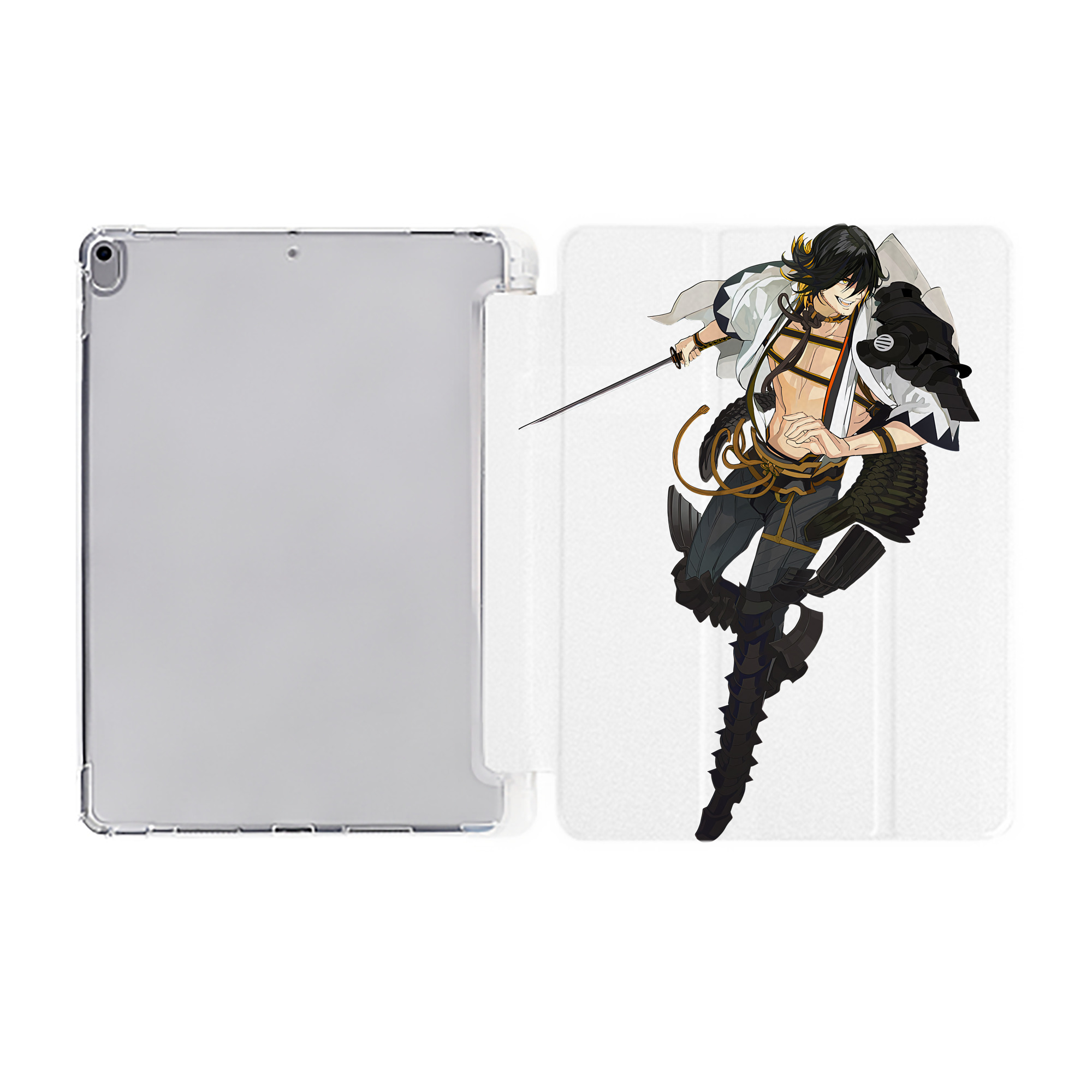 （画像用） 刀剣乱舞 Touken Ranbu IPad ケース ペン収納付き 三つ折りスタンド PUレザー×シリコン 対応機種9.5/10.5/10.9インチ